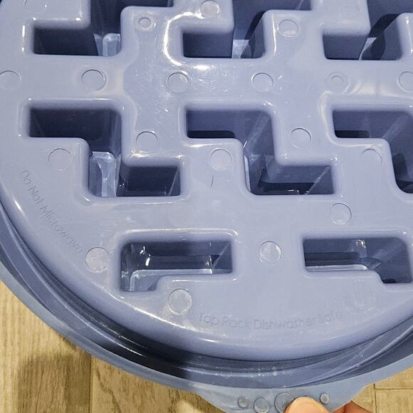 Outward Hound Slo Bowl Lot of 2 Dog Fun Slow Feeder Large Regular Blue Non Slip - Picture 8 of 10